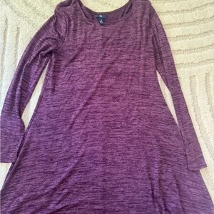 GAP Purple A-Line Long Sleeve Dress